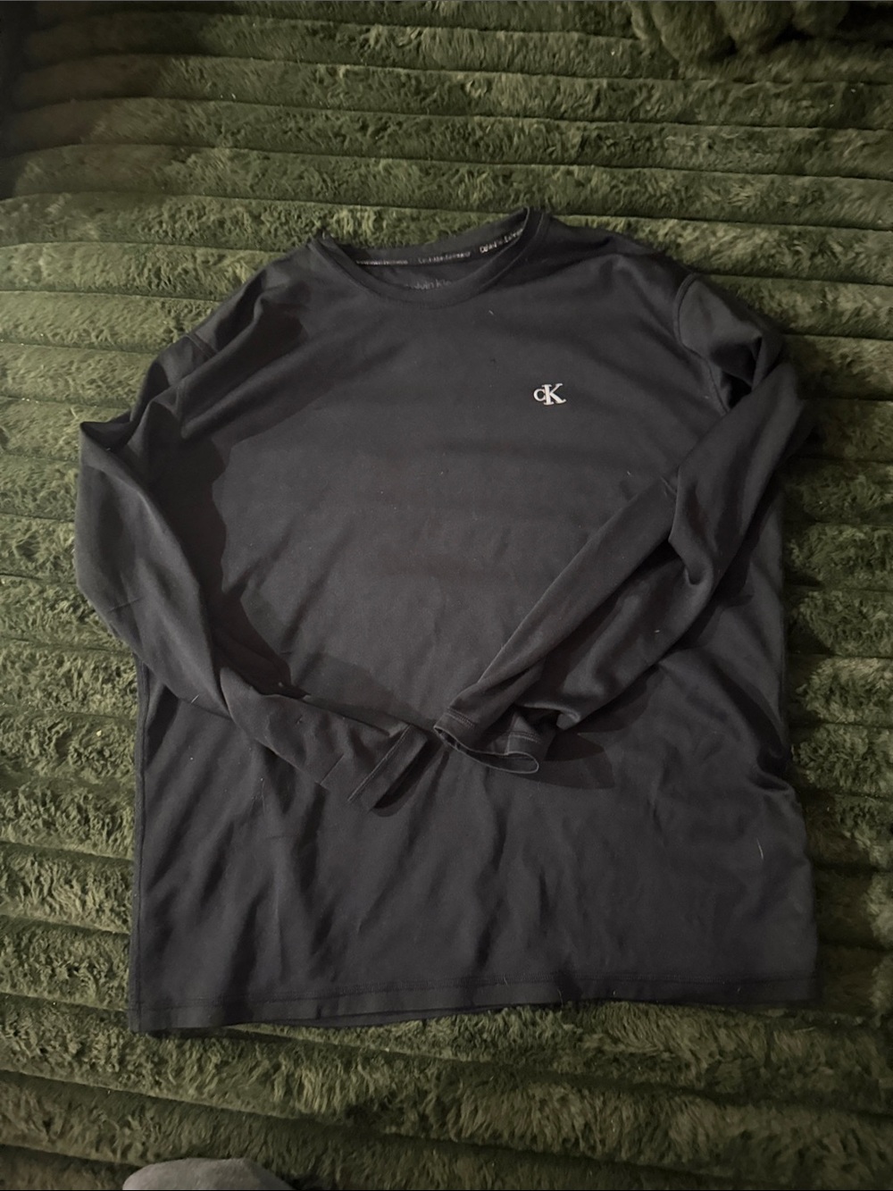 Calvin Klein Black Long-Sleeve Crewneck with CK Logo